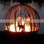 Black Steel Outdoor Hollow Metal Sphere Fire Pits Fire Ball