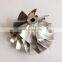 GTB2260V 784369-0002 44.52/60.01mm 7+7 blades high performance turbo milling/aluminum 2618/billet compressor wheel
