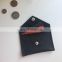Leather card holder envelope shape/ leather coin pouch purse with embossed logo