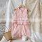 A0204# Baby Girl Sets Summer Sleeveless Top Solid Color Shorts 2Pcs Children'S Sweater