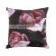 Home Decor Square 18x18 Inches Pillow Case Black and purple Flowers Vintage Style Watercolor Decorative Pillowcase