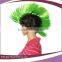half green and half black color mixed cheap sports fans party cock wig
