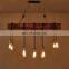 Retro industrial style chandelier decoration pendant lights nostalgic creative personality wooden pendant lamp