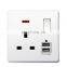 Wall Socket UK Plug 13A Plastic Single Wall Electrical Sockets Plug Outlet Switch 2 USB 2.1A Port UK Standard Socket Household