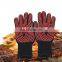 Aramid Fiber Silicone BBQ Cooking Glove 932F Extreme Heat Resistant Black BBQ Gloves OEM