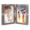 Wood Photo Hinged Double Pictur Frame,With Glass Front, Fit For Stands Vertically on Desk Table Top