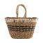 New Trend 2022 Seagrass Handbag 100% Nature With Black Straw Woven Tote Bag Shopping bag Wholesale