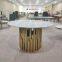 Wholesale gold stainless steel modern dining room table party event dining table