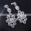 Quality Jewelry Supplier Big Size Flower CZ Zircon Wedding Party Drop Earrings