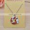 Zinc alloy enamel Christmas flower Circle hamsa necklace