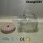 250ml embossed glass mason jar with handle and lid