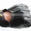 mens black leather fingerless car driving gloves