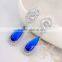 Party wear jewelry blue stone golden earring designs for women