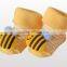 Japan wholesale high quality cute yellow honey bee baby socks with creepers