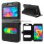 Phone Case Factory Dual View Window PU Leather Case for Samsung Grand Prime