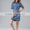 2015 Hot Wholesale Plus Size Women Clothing Women Dress Shirt Design Long Sleeve Ladies Casual Dresses Denim Dress