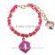 Hot Sell Big Lips Retro Fashion Pink Women Velvet Gold Chain Bracelet