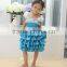 2016 wholesale cute baby princess capsleeve satin dress with ruffles