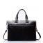 Man black leather messenger bag
