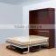Wooden hidden wall bed verticle muphy bed double murphy wall bed with desk and bookshelf