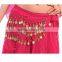 2016 New Belly Dance Skirt Scarf Hip Wrap Belt Chiffon silver golden coins scarves13 colors available