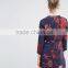 A-Line Short Dress Women Knitwear With Printed