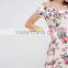Floral Printed Ruffle Offer Shoulder Petite Skater Ladies Western Dress Designs