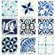 20*20cm mexican tile blue color non slip bathroom tile design