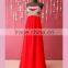 Strapless a Line Coral Bridesmaid Dress