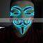 High quality carnival party newest fashion design custom EL WIRE v for vendetta mask