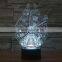 3D Optical Night Light millennium falcon 7 RGB Light Colors 10 LEDs AA Battery or DC 5V Mixed Lot