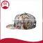 flat bill 6 panel snapback cap /marble print snapback