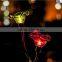 LED solar flower light/solar garden lamp/ outdoor pin lamp/red green transparent glass light