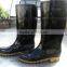 Black PVC Safety boots rain boots gumboots with steel toe cap and steel plate mid-sole