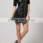 womens leather coat - black