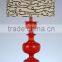 beautiful yellow polyresin table lamp with handpaint pattern barrel lamp shade for reading or lighting
