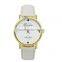 fashion leather strap daisy cut out face geneva platinum watches for women