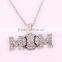 Clear Crystal Rhodium Plated Snake Chain Softball Mom Sports Necklace Women