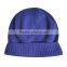 100% acrylic Stylish Casual Mens Blue Beanie Knitted Caps Rib Hats