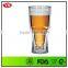 BPA Free double wall 450 ml plastic beer mug with handle