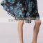 Stylish Lady Sexy Women's Fashion Knee-length Floral Printed Pleated Skirt