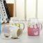  China funny souvenir gift custom tea cup mug colorful ceramic milk cup cow drinking milka cup for kids
