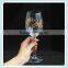 wine glass with gold decal logo