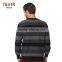 Men Striped Knitted Cashmere Sweater, Men Simple Round Neck Striped Pullover