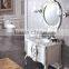 classic marble top solid wood bathroom cabinet with floor standing legsWTS250