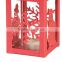 Christmas hanging red tealight candle metal lantern with snowflake snowman