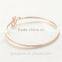 Fashion Jewelry Rose Gold Plated Sterling Silver Cleat CZ Clover Bangle