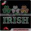 Kiss me I'm Irish rhinestone designs for St. Patrick's Day