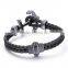 new viking anchor bracelet Braided Leather Bracelet for Men 316l stainless steel clasps for bracelet 3A zircon inlay