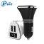 2016 Mobile phone portable triple 2 port usb car charger with LED screen